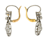Art Deco 0.85 CTW Diamond 18 Karat Two-Tone Gold Drop EarringsEarrings - Wilson's Estate Jewelry