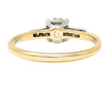 1942 Retro 0.93 CTW Old European Cut Diamond 14 Karat Two-Tone Engagement Ring Wilson's Estate Jewelry