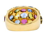 1990's Vintage 6.90 CTW Sapphire Ruby 18 Karat Gold Gemstone Band RingRing - Wilson's Estate Jewelry