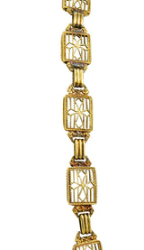 Victorian Carved Rutilated Amethyst 14 Karat Gold Drop NecklaceNecklace - Wilson's Estate Jewelry