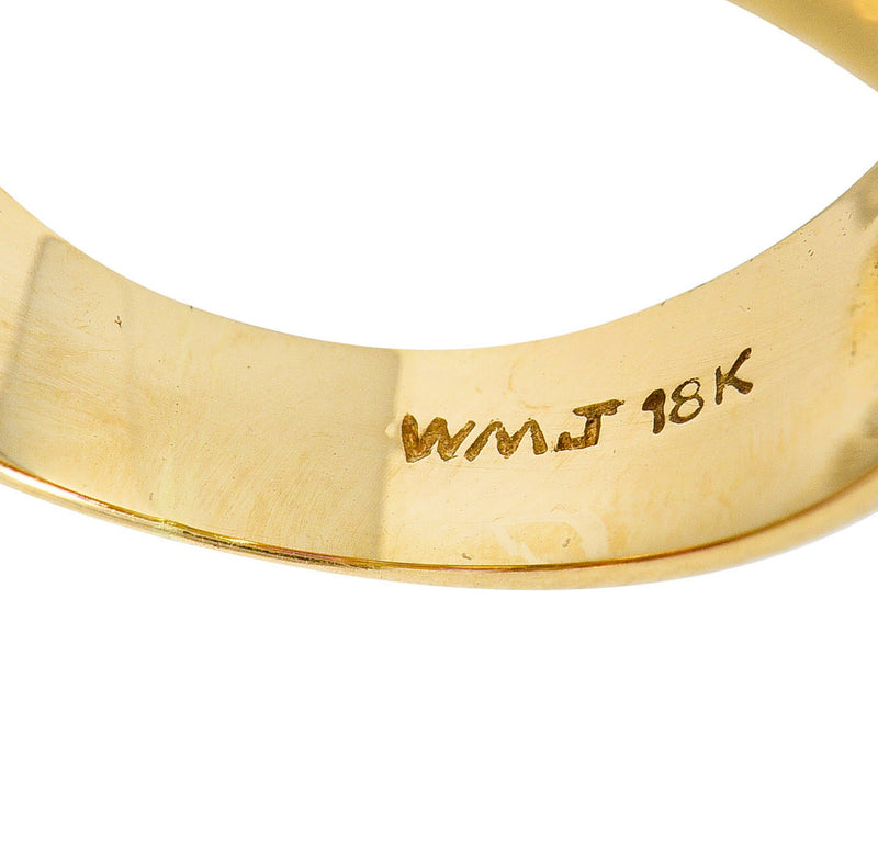 1990's Vintage 6.90 CTW Sapphire Ruby 18 Karat Gold Gemstone Band RingRing - Wilson's Estate Jewelry