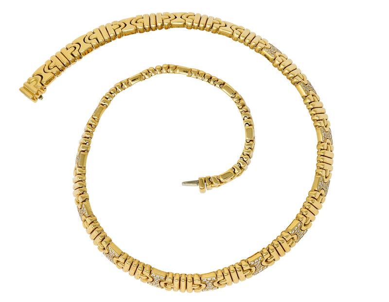 Bulgari Italian Diamond 18 Karat Gold Parentesi Collar NecklaceNecklace - Wilson's Estate Jewelry