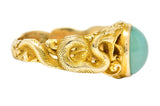 1900 Victorian Turquoise Diamond 18 Karat Gold Snake RingRing - Wilson's Estate Jewelry
