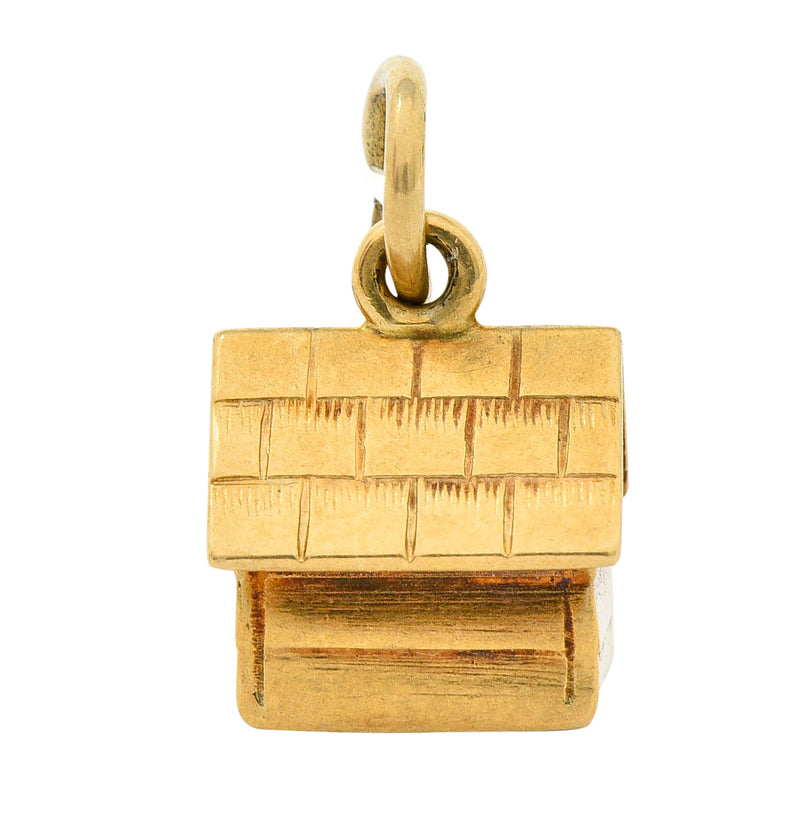 Retro 14 Karat Gold Doghouse Charm Circa 1950charm - Wilson's Estate Jewelry