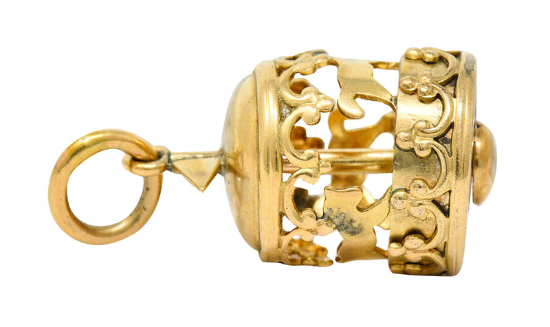 1950's Mid-Century 14 Karat Gold Rotating Carousel Charmcharm - Wilson's Estate Jewelry
