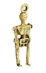 Sloan & Co. Art Nouveau 14 Karat Gold Articulated Skeleton Charmcharm - Wilson's Estate Jewelry