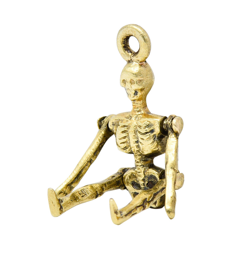 Sloan & Co. Art Nouveau 14 Karat Gold Articulated Skeleton Charmcharm - Wilson's Estate Jewelry