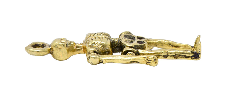 Sloan & Co. Art Nouveau 14 Karat Gold Articulated Skeleton Charmcharm - Wilson's Estate Jewelry