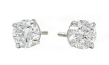 Contemporary 1.65 CTW Diamond Platinum Stud Earrings GIAEarrings - Wilson's Estate Jewelry