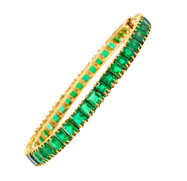 Boucheron Paris 12.50 CTW Emerald 18 Karat Yellow Gold Gemstone Line BraceletBracelet - Wilson's Estate Jewelry