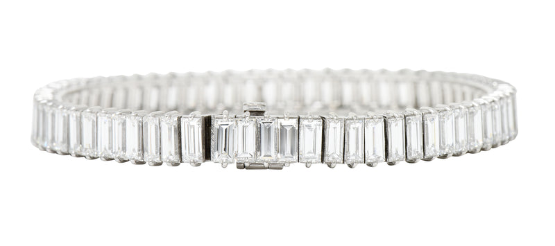 Boucheron Paris Mid-Century 17.00 CTW Baguette Diamond Platinum Line BraceletBracelet - Wilson's Estate Jewelry