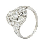 1920's Art Deco 1.25 CTW Diamond Platinum Bypass Dinner RingRing - Wilson's Estate Jewelry