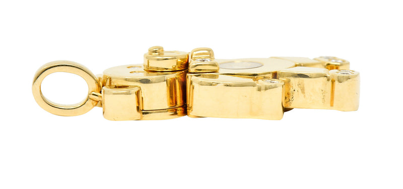 Chopard Diamond 18 Karat Yellow Gold Happy Diamond Bear PendantNecklace - Wilson's Estate Jewelry
