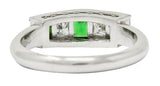 Contemporary 1.07 CTW Diamond Tsavorite Platinum Five Stone RingRing - Wilson's Estate Jewelry