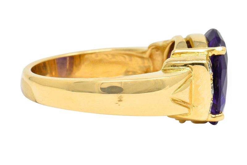 Amethyst Diamond 18 Karat Gold Gemstone Statement RingRing - Wilson's Estate Jewelry