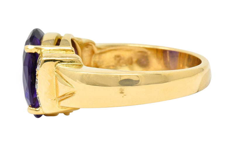 Amethyst Diamond 18 Karat Gold Gemstone Statement RingRing - Wilson's Estate Jewelry