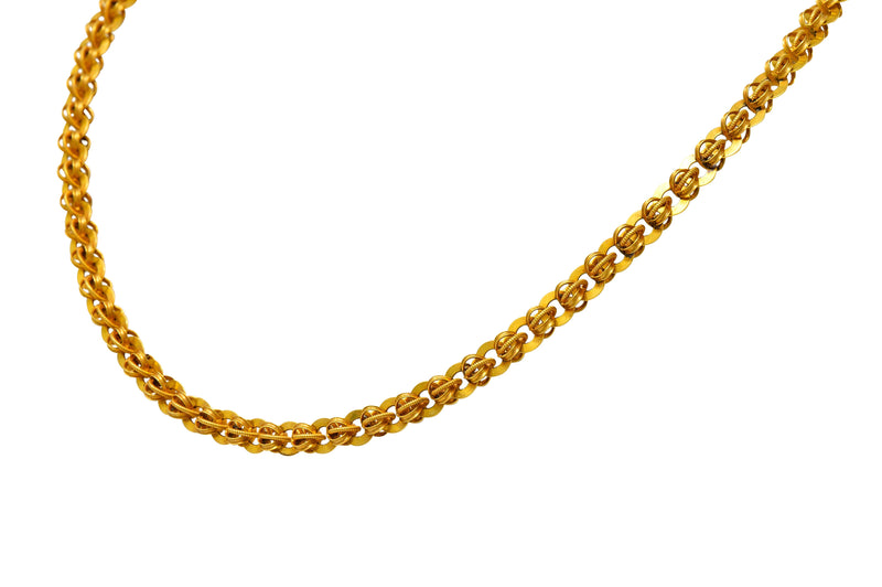 1890's Victorian 14 Karat Gold 19 Inch Circular Chain Link NecklaceNecklace - Wilson's Estate Jewelry