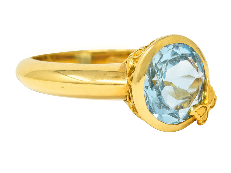 Carrera Y Carrera Blue Topaz 18 Karat Yellow Gold Baile De Mariposas Butterfly Ring Wilson's Estate Jewelry