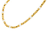 1980's Boucheron French Pearl 18 Karat Gold Station Link NecklaceNecklace - Wilson's Estate Jewelry
