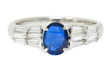 Contemporary 1.58 CTW No Heat Burma Sapphire Diamond Platinum Statement Ring GIARing - Wilson's Estate Jewelry