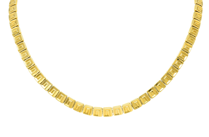 Greek Key Gold Plated Choker Necklace - Etsy