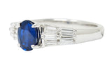 Contemporary 1.58 CTW No Heat Burma Sapphire Diamond Platinum Statement Ring GIARing - Wilson's Estate Jewelry