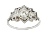 Art Deco 1.42 CTW Diamond Platinum Geometric Engagement Ring GIARing - Wilson's Estate Jewelry