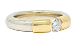 Vintage 0.45 CTW Tension Set Diamond 14 Karat Two-Tone Gold Band RingRing - Wilson's Estate Jewelry