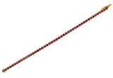1990's 9.20 CTW Ruby 18 Karat Yellow Gold Vintage Line Bracelet
