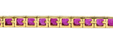1990's 9.20 CTW Ruby 18 Karat Yellow Gold Vintage Line Bracelet