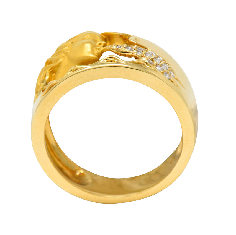 Carrera Y Carrera Diamond 18 Karat Gold Wind Nymph Band RingRing - Wilson's Estate Jewelry