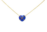 Tiffany & Co. Lapis Lazuli 18 Karat Gold Cross My Heart NecklaceNecklace - Wilson's Estate Jewelry