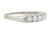 Retro 0.50 CTW Diamond 14 Karat White Gold Fishtail Band RingRing - Wilson's Estate Jewelry