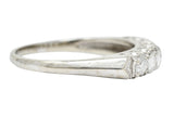 Retro 0.50 CTW Diamond 14 Karat White Gold Fishtail Band RingRing - Wilson's Estate Jewelry
