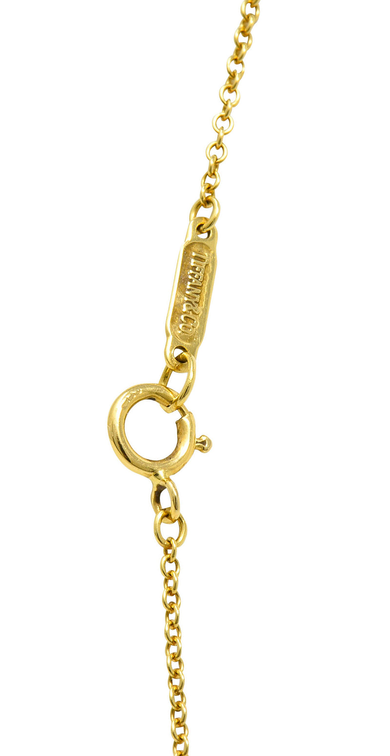 Tiffany & Co. Lapis Lazuli 18 Karat Gold Cross My Heart NecklaceNecklace - Wilson's Estate Jewelry