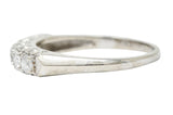 Retro 0.50 CTW Diamond 14 Karat White Gold Fishtail Band RingRing - Wilson's Estate Jewelry