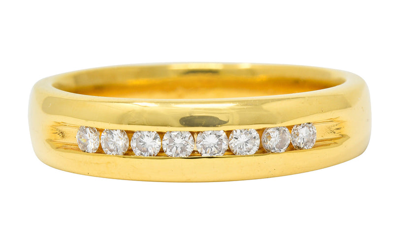 Modern 0.25 CTW Diamond 14 Karat Gold Men's Channel BandRing - Wilson's Estate Jewelry