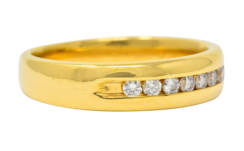 Modern 0.25 CTW Diamond 14 Karat Gold Men's Channel BandRing - Wilson's Estate Jewelry