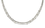 Contemporary 0.50 CTW Diamond 18 Karat White Gold Multi-Strand NecklaceNecklace - Wilson's Estate Jewelry