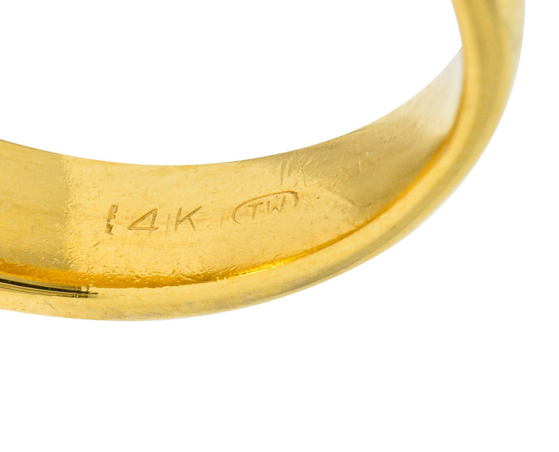 Modern 0.25 CTW Diamond 14 Karat Gold Men's Channel BandRing - Wilson's Estate Jewelry