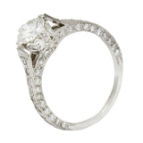 Contemporary 2.27 CTW Diamond Platinum Heart Engagement GIARing - Wilson's Estate Jewelry