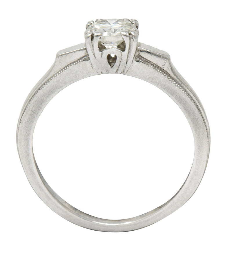 J.R. Wood & Sons. Retro 0.51 CTW Diamond Platinum Engagement RingRing - Wilson's Estate Jewelry