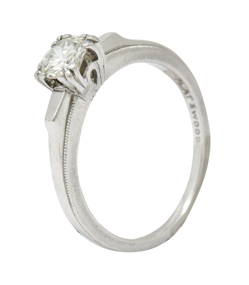 J.R. Wood & Sons. Retro 0.51 CTW Diamond Platinum Engagement RingRing - Wilson's Estate Jewelry