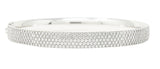 Tiffany & Co. 4.96 CTW Pavè Diamond 18 Karat White Gold Metro Bangle Bracelet Wilson's Estate Jewelry