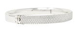 Tiffany & Co. 4.96 CTW Pavè Diamond 18 Karat White Gold Metro Bangle Bracelet Wilson's Estate Jewelry