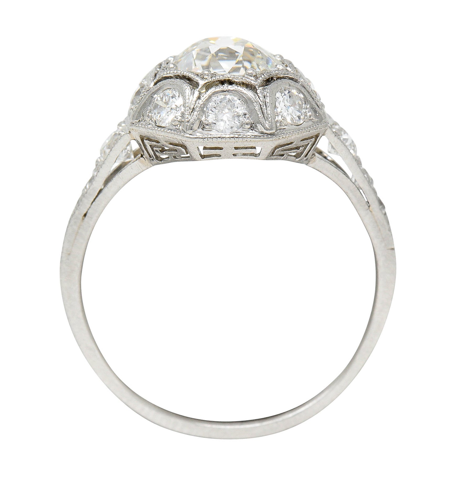 Art Deco 1.62 CTW Diamond Platinum Starburst Cluster RingRing - Wilson's Estate Jewelry