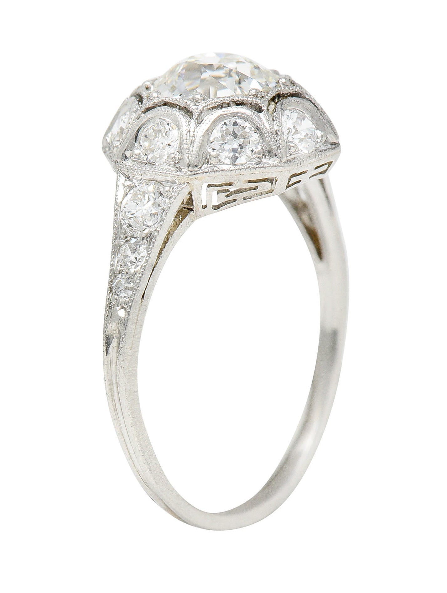 Art Deco 1.62 CTW Diamond Platinum Starburst Cluster RingRing - Wilson's Estate Jewelry