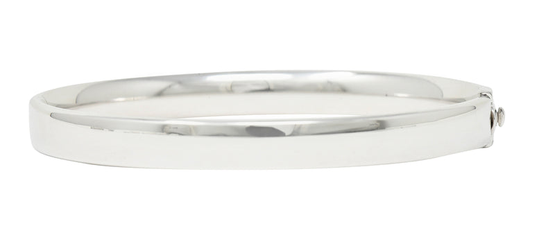 Tiffany & Co. 4.96 CTW Pavè Diamond 18 Karat White Gold Metro Bangle Bracelet Wilson's Estate Jewelry