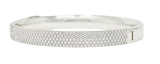 Tiffany & Co. 4.96 CTW Pavè Diamond 18 Karat White Gold Metro Bangle Bracelet Wilson's Estate Jewelry