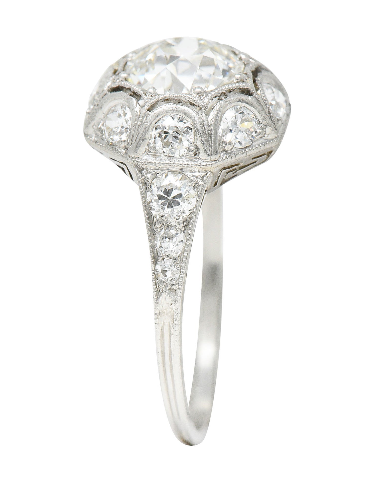 Art Deco 1.62 CTW Diamond Platinum Starburst Cluster RingRing - Wilson's Estate Jewelry